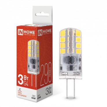 Рекомендуем купить Лампа светодиодная LED-JC 3Вт 12В 4000К нейтр. бел. G4 290лм IN HOME 4690612036021