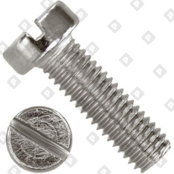 Винт DIN 84 М4x8 с цилиндрической головкой и прямым шлицем, кл. пр. 4.8, оц. сталь - №1