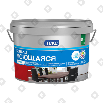 Краска в/д моющаяся Текс Профи А супербелая (1,8 л) - №1