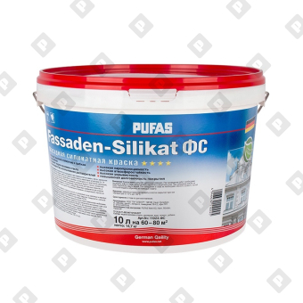 Краска фасадная Pufas Fassaden-Silikat D силикатная (10 л) - №1