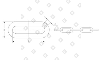 Цепь длиннозвенная DIN 763 2х22, нерж. сталь A2 - №2