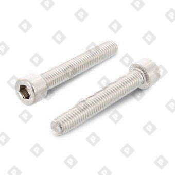 Винт DIN 912 М10x20 с полной резьбой и цилиндрической головкой с внутренним шестигранником и насечками, нерж. сталь A2 - №1