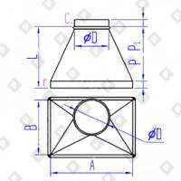 Переход прямоугольного сечения на круглое тип 5 - №1