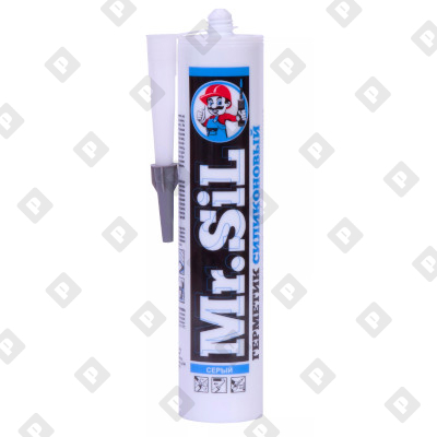 Герметик Mr.SiL силиконовый универсальный "Серый", 280 мл - №1