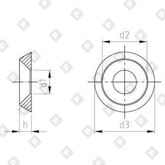 Шайба NF E 27-619 Ø5 полнотелая, со скосом 90 градусов, нерж. сталь A1 - №4