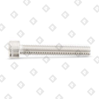 Винт DIN 912 М10x20 с полной резьбой и цилиндрической головкой с внутренним шестигранником и насечками, нерж. сталь A2 - №2