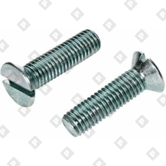 Винт DIN 963 М8x20 с потайной головкой и прямым шлицем, оц. сталь - №1