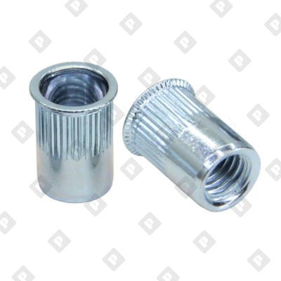 Заклепка М8x19 с внутренней резьбой, насечками и цилиндрическим бортом, алюминий - №1