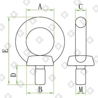 Рым-болт DIN 580 M10, нерж. сталь A2 - №2