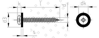 Art. 9066 A2 C 3,9X19 TX15 - RAL 7016 - №1