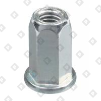 Заклепка М10x20 шестигранная с внутренней резьбой и цилиндрическим бортом, нерж. сталь A2 - №1