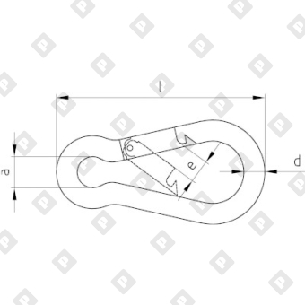 Карабин пожарный DIN 5299С 7x70, оц. сталь - №2