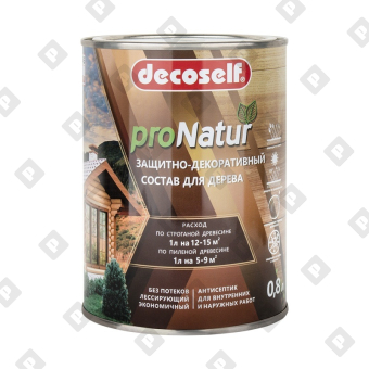 Антисептик лессирующий для дерева Pufas Decoself тик (0,8 л) - №1