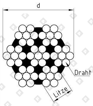Трос для растяжки ART 8379 (DIN 3055) Ø2 мм, конструкция 7х7, нерж. сталь А2 - №2