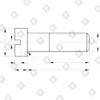 Винт ГОСТ 1491 М5x30 с цилиндрической головкой и прямым шлицем, кл. пр 4.8, оц. сталь - №2