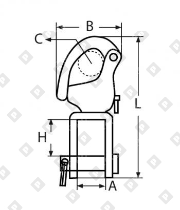 Карабин пеликан ART 8262 128мм с вертлюжной скобой, нерж. сталь А4 - №2