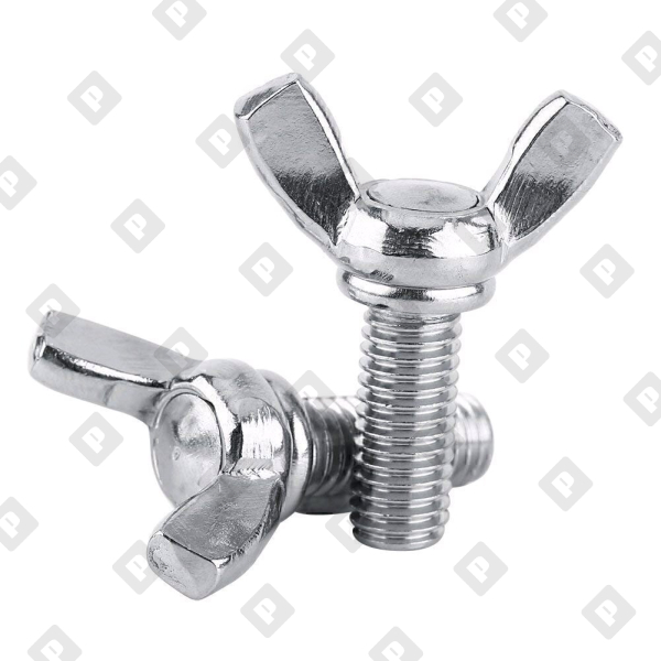 Винт DIN 316 M8x16 барашковый с прямыми лепестками американской формы, кл. пр. 4.8, оц. сталь - №1