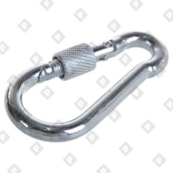 Карабин пожарный с фиксатором DIN 5299D 9x90, оц. сталь - №1