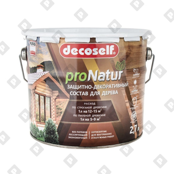 Антисептик лессирующий для дерева Pufas Decoself белый (2,7 л) - №1