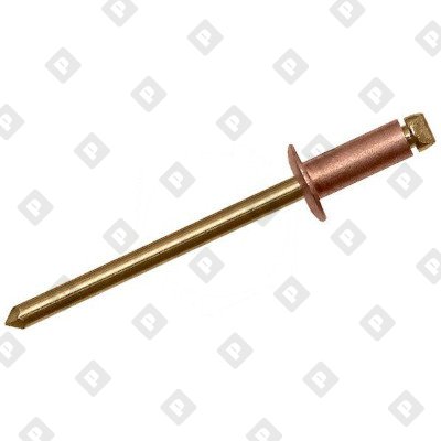 Заклепка вытяжная открытая 4.8x14 со стандартным бортом, медь / бронза - №1